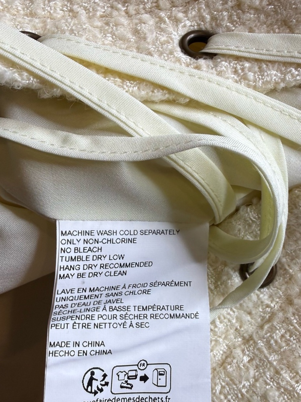 NWOT Zemeta Floral Ribbon Corset Top Cream Lace Up Revolve UO Size Large - Picture 5 of 6
